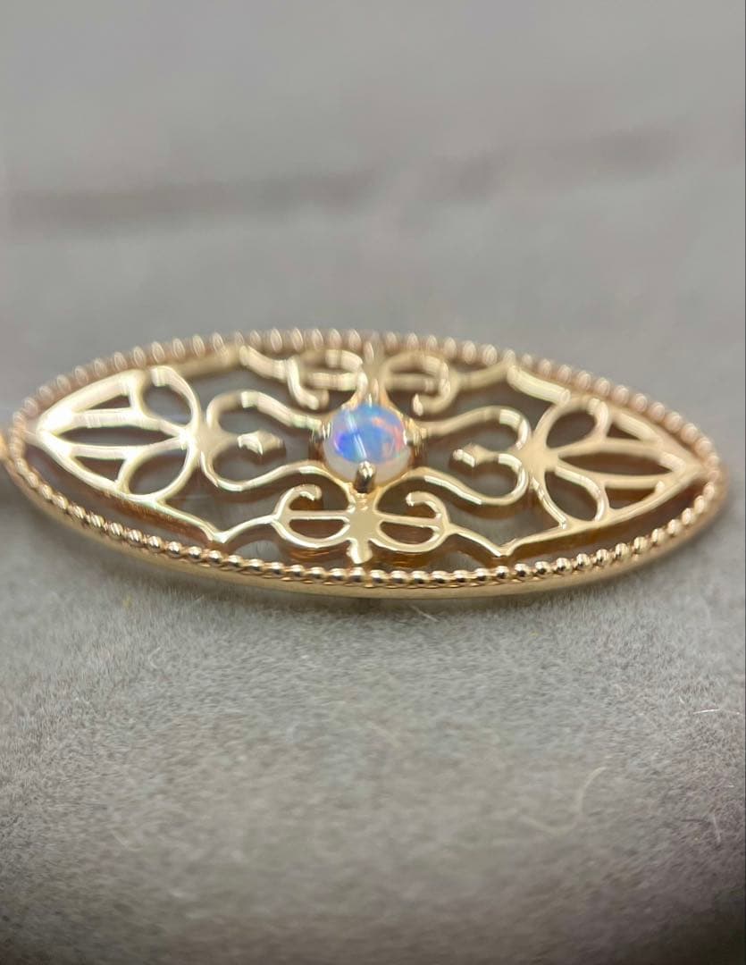 アガット k10 オパール 透かし ペンダント トップ チャーム