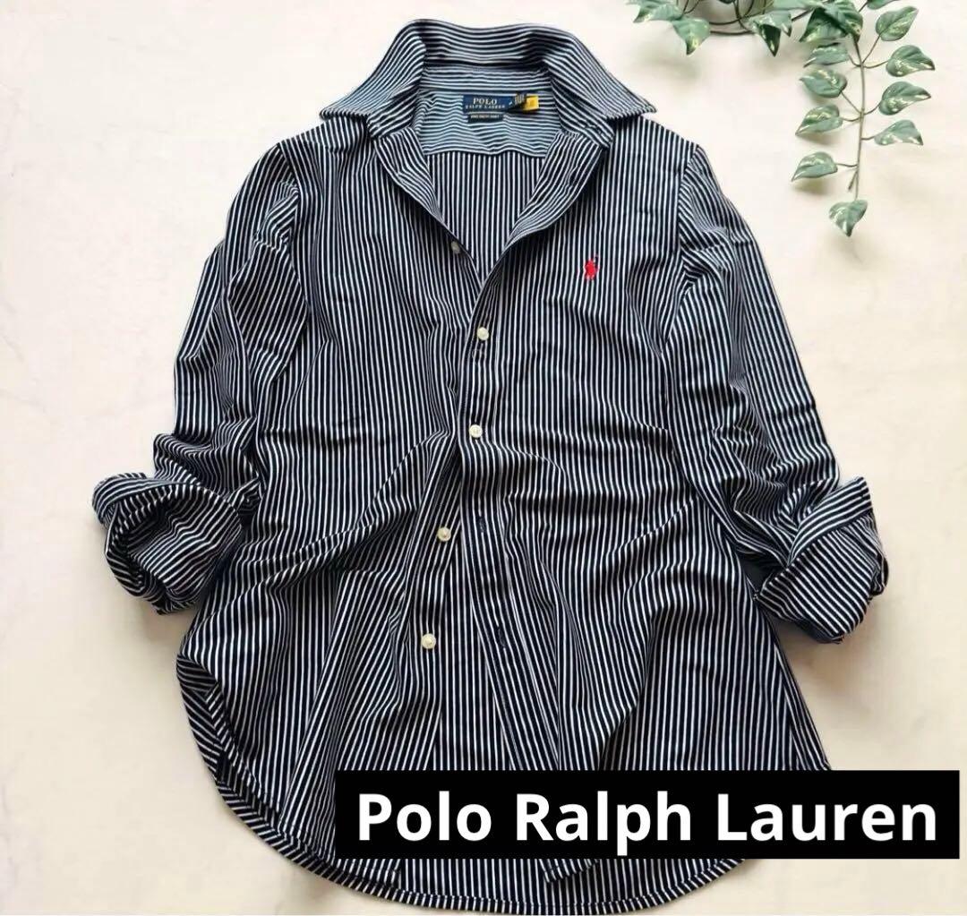 【未使用】ポロラルフローレン ニットドレスシャツ ポニー刺繍 ストレッチ