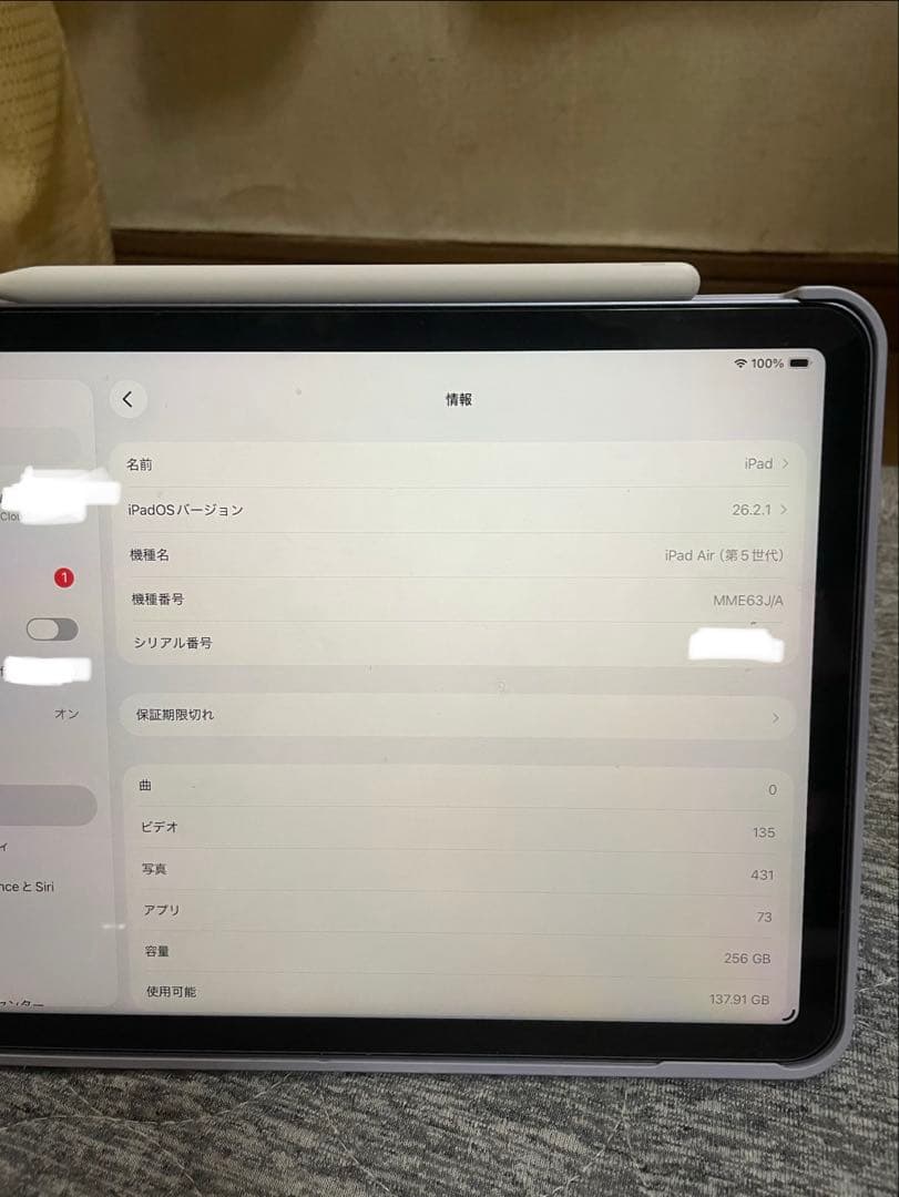 iPad Air 10.9インチ シルバー Apple Pencil付き