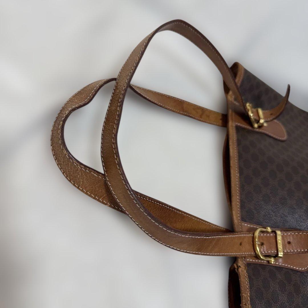 【中古】CELINE バケツ型　マカダムトートバッグ　バケットバッグ
