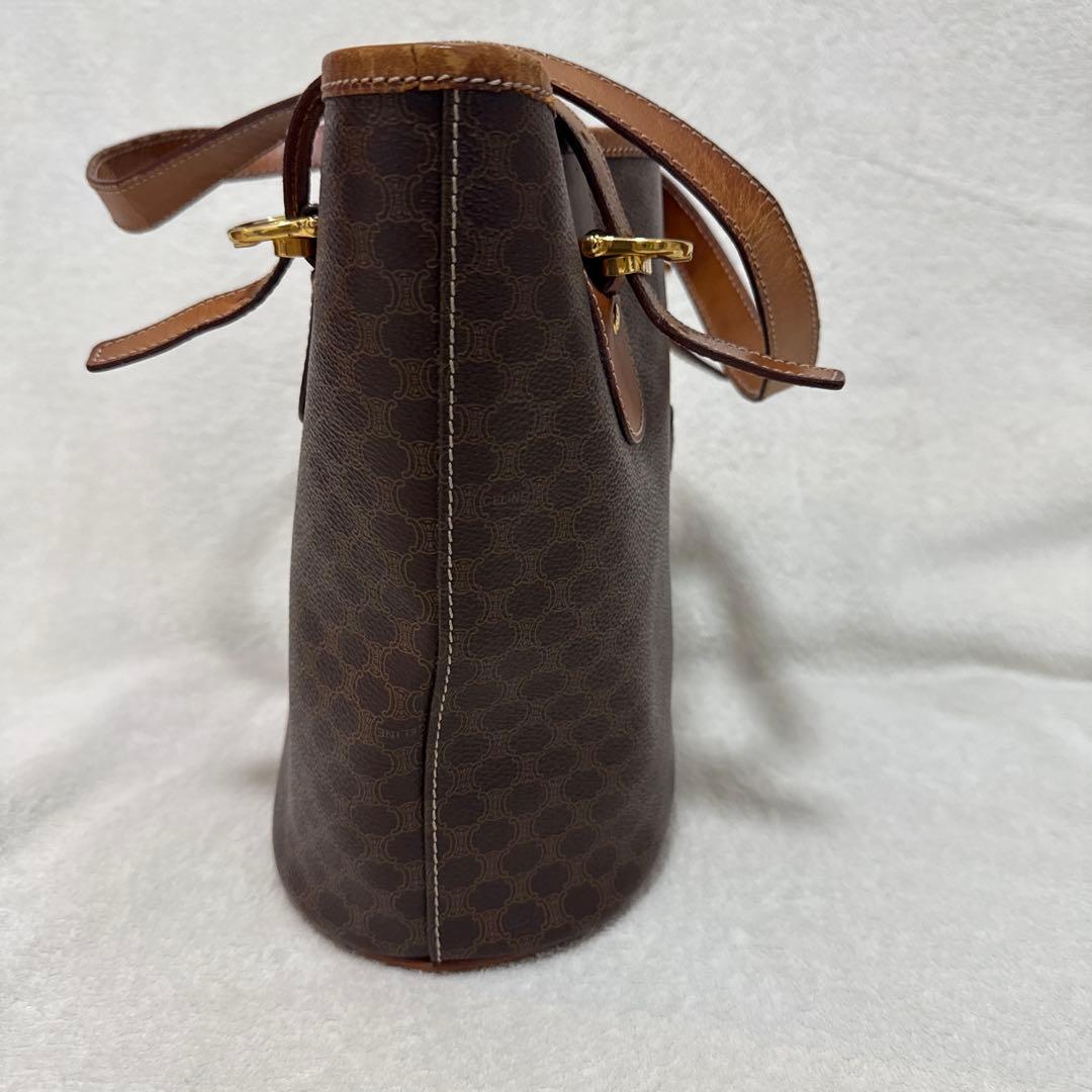 【中古】CELINE バケツ型　マカダムトートバッグ　バケットバッグ