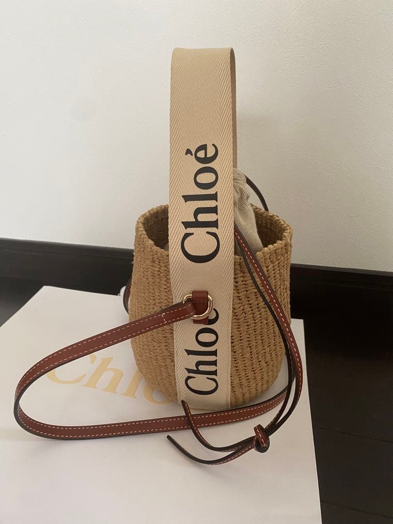 【正規店舗購入品】クロエ　Chloe woddy スモールバスケット かごバッグ