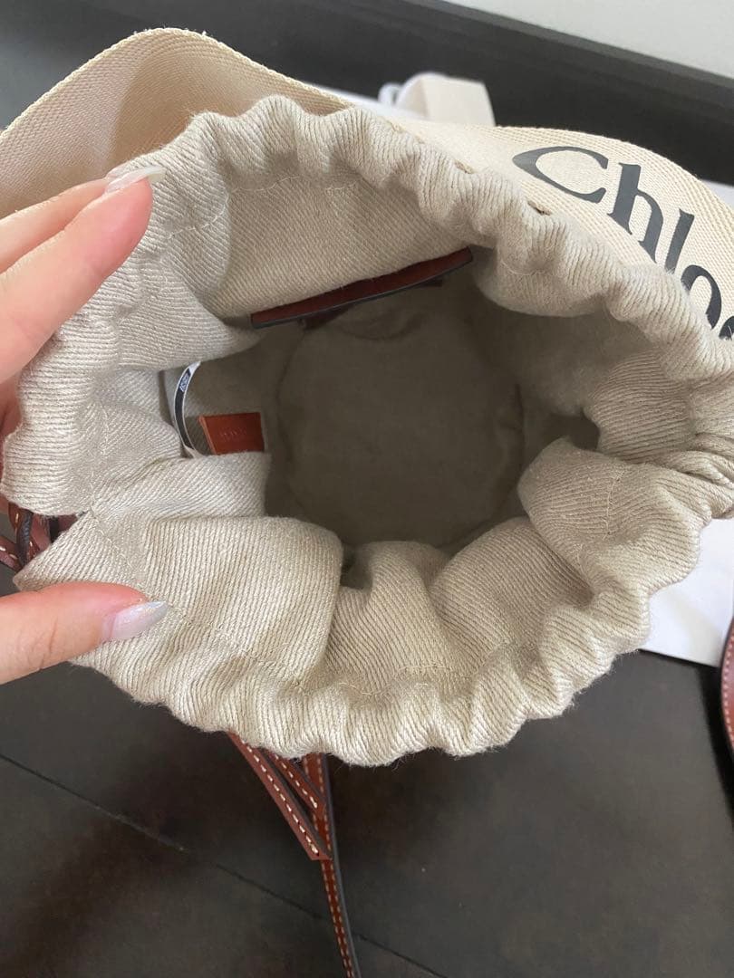 【正規店舗購入品】クロエ　Chloe woddy スモールバスケット かごバッグ