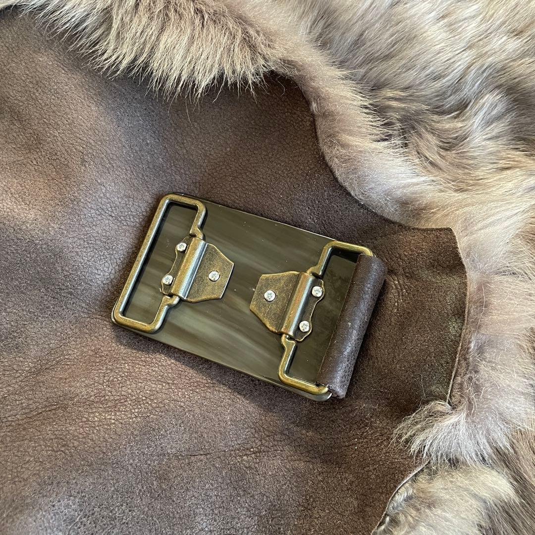 KARL DONOGHUE ファー ショール ダークブラウン