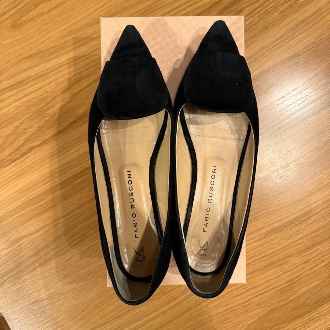 箱あり⭐︎保存袋あり⭐︎Fabio Rusconi ブラック フラットシューズ
