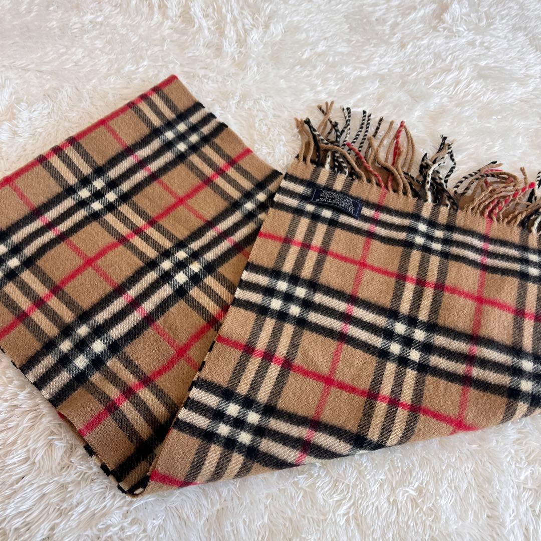 未使用品　Burberry カシミヤ100% マフラー　ノバチェック　ベージュ