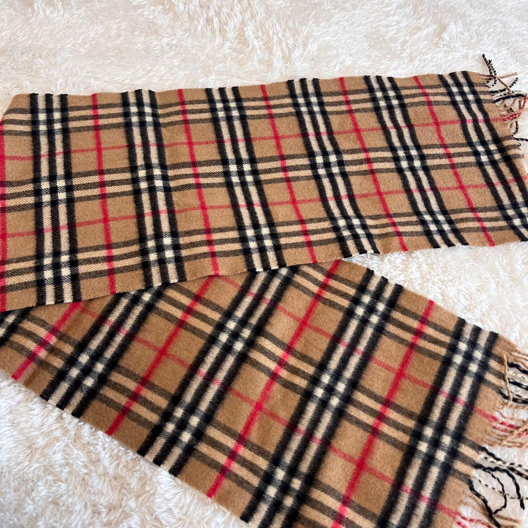 未使用品　Burberry カシミヤ100% マフラー　ノバチェック　ベージュ