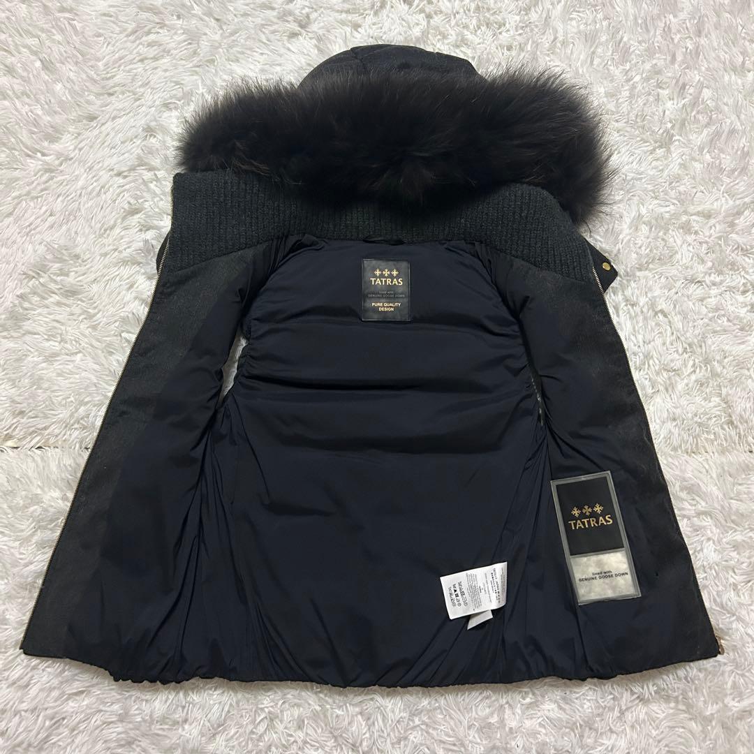 【美品】タトラス ダウンベスト リアルファー フード 取外可 3way ルセラ