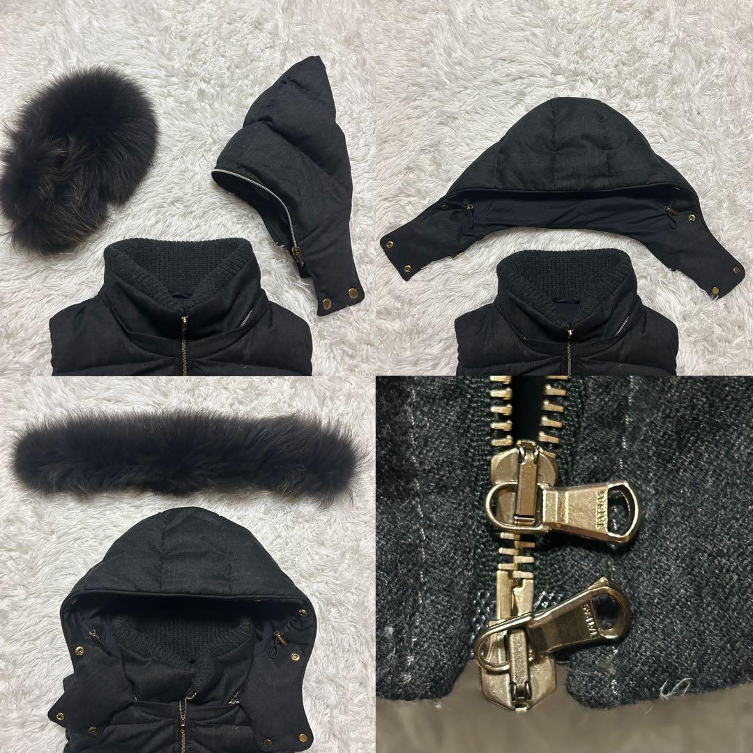 【美品】タトラス ダウンベスト リアルファー フード 取外可 3way ルセラ