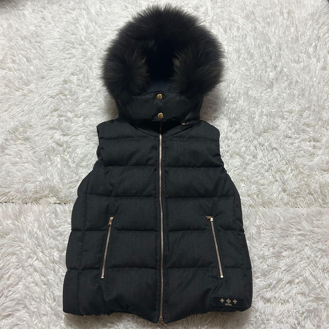 【美品】タトラス ダウンベスト リアルファー フード 取外可 3way ルセラ