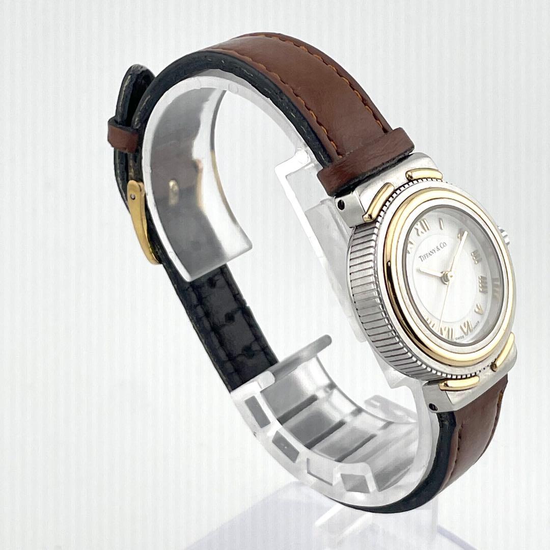 【稼働/新品電池】ティファニー　インタリオ　腕時計　コンビ　ローマン　レディース