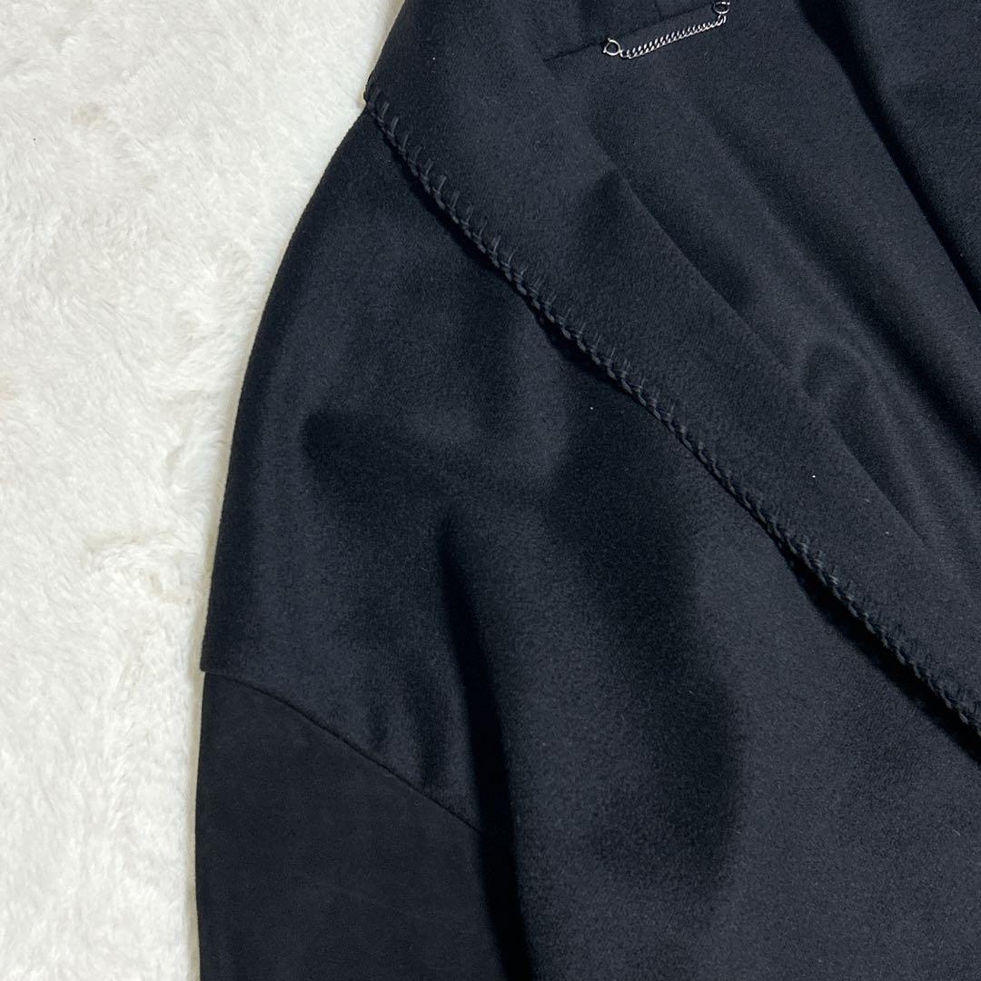 極美品 サルヴァトーレ フェラガモ カシミヤ シルク 異素材 ロングコート 羽織