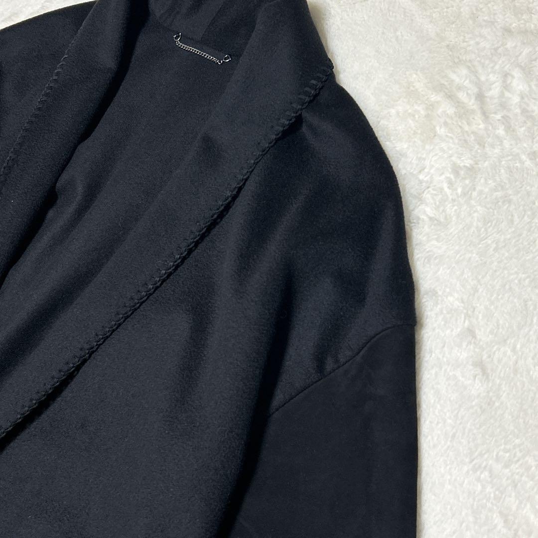 極美品 サルヴァトーレ フェラガモ カシミヤ シルク 異素材 ロングコート 羽織