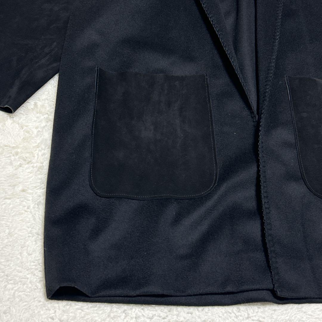 極美品 サルヴァトーレ フェラガモ カシミヤ シルク 異素材 ロングコート 羽織