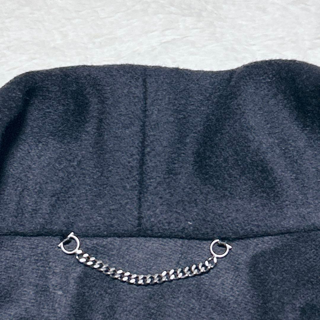 極美品 サルヴァトーレ フェラガモ カシミヤ シルク 異素材 ロングコート 羽織