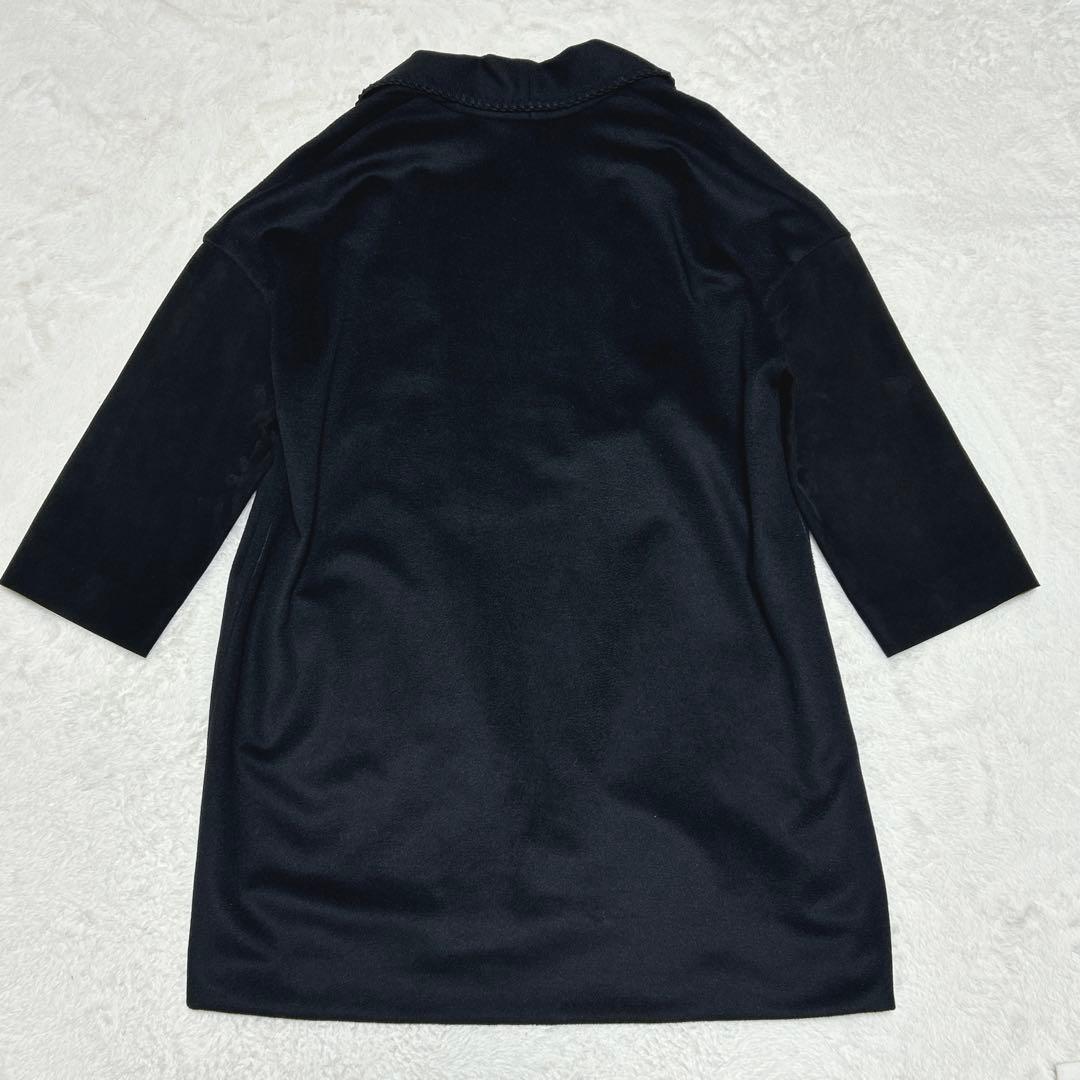 極美品 サルヴァトーレ フェラガモ カシミヤ シルク 異素材 ロングコート 羽織