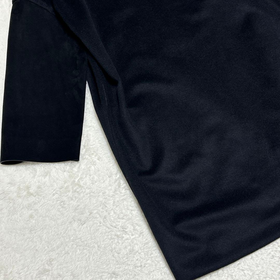 極美品 サルヴァトーレ フェラガモ カシミヤ シルク 異素材 ロングコート 羽織