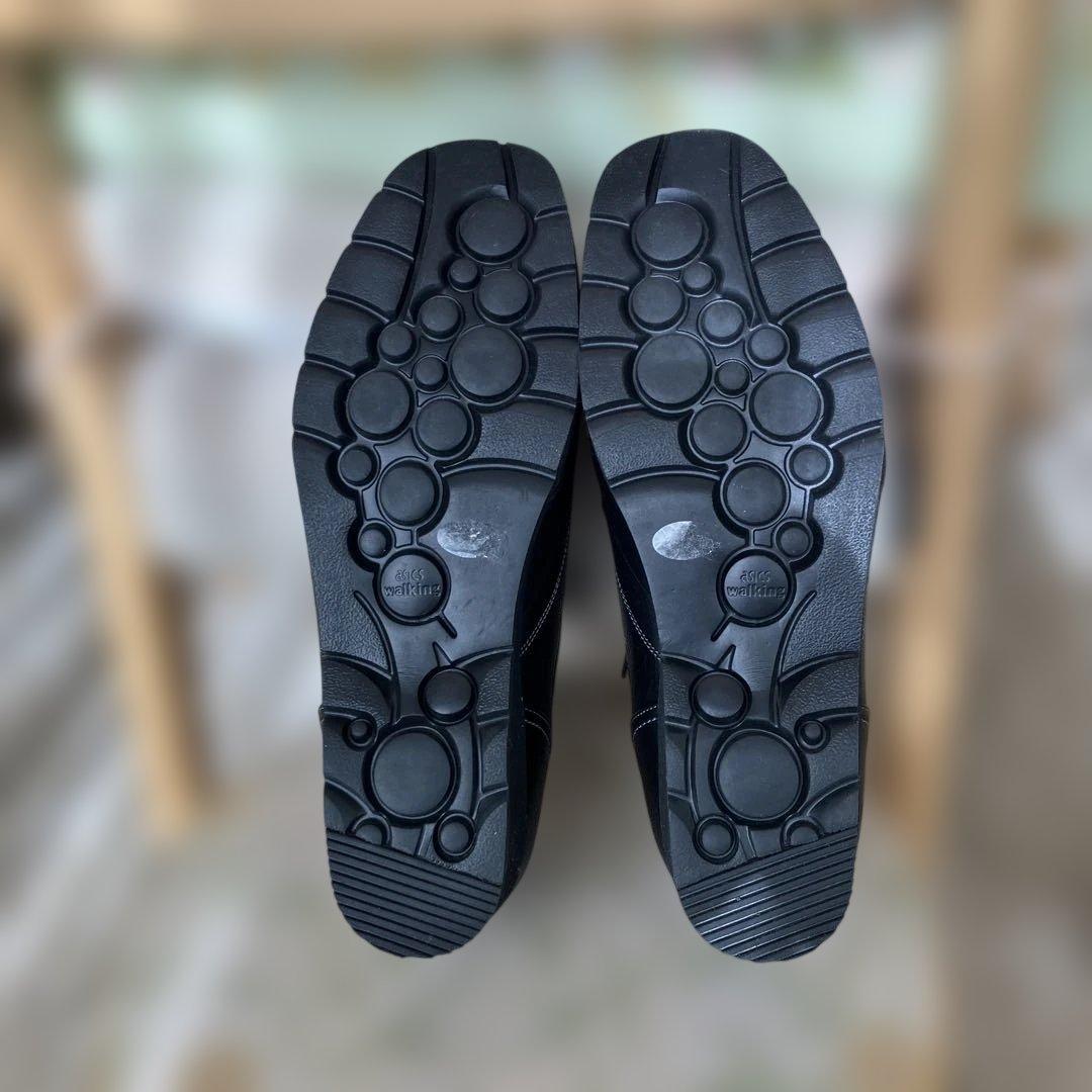 美品　asics PEDALA アシックス　ペダラ　黒　革製24.5 3E