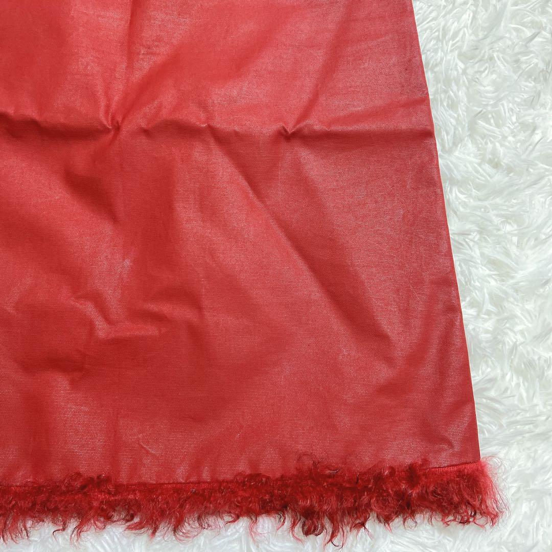 希少⭐️フェンディ　スカート　ファー　コットン　ズッカ柄　赤　アオイ　サイズ40