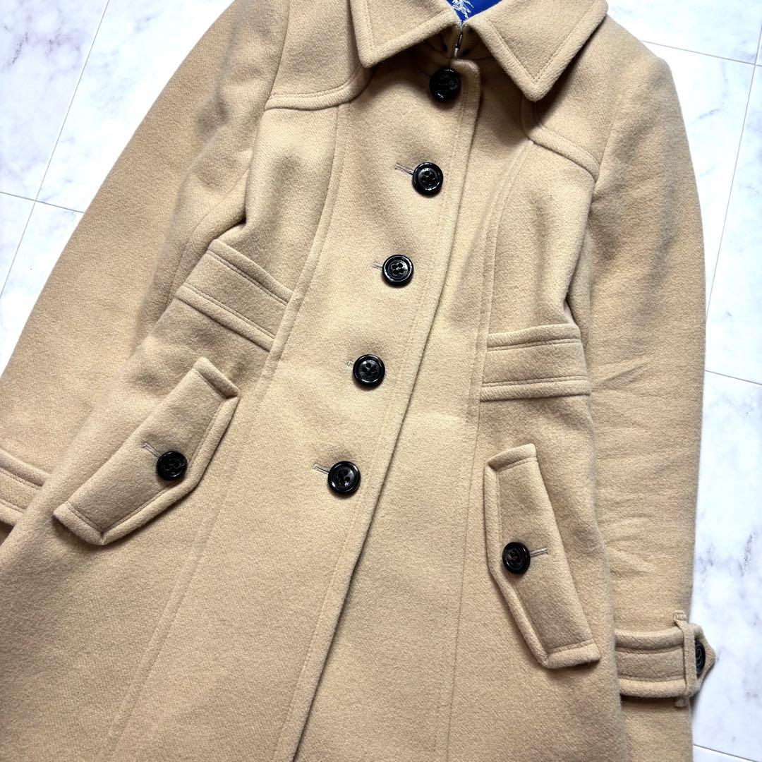 美品✨バーバリーブルーレーベル ウールコート ノバチェック アンゴラ混 38