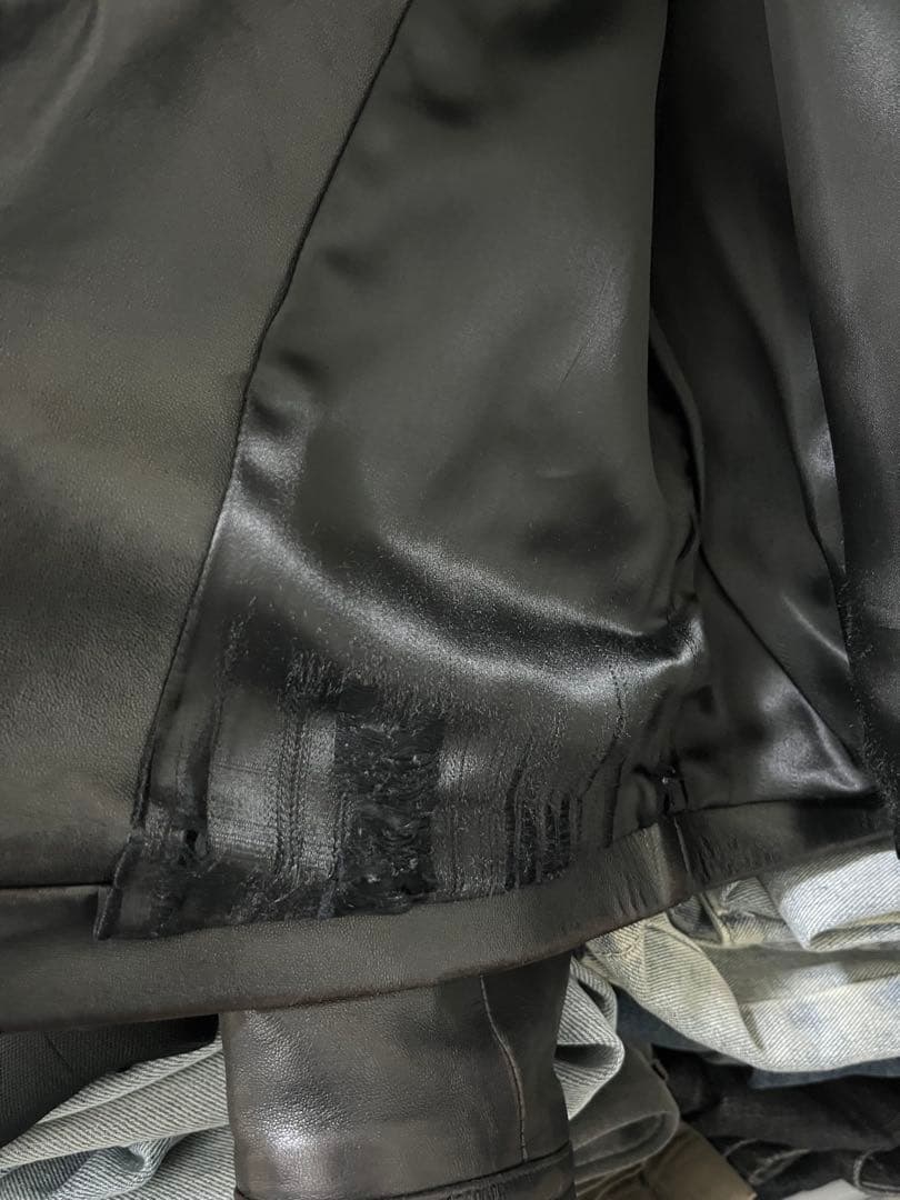 agnes b. special レザージャケットブラック