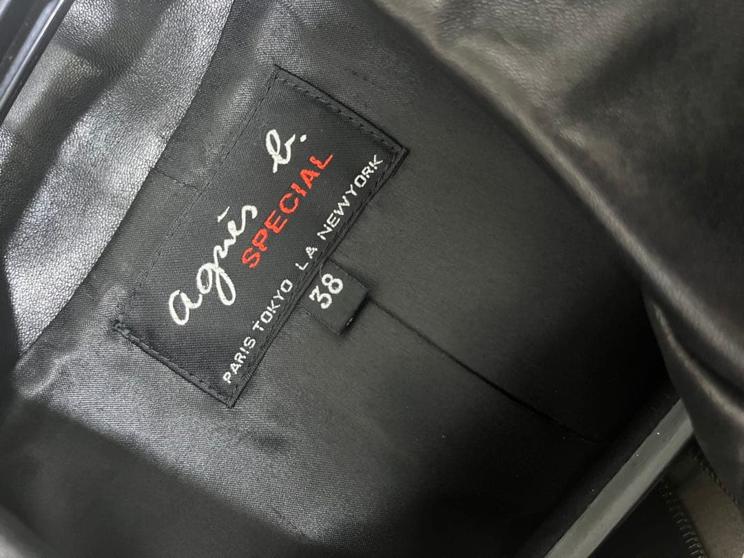 agnes b. special レザージャケットブラック