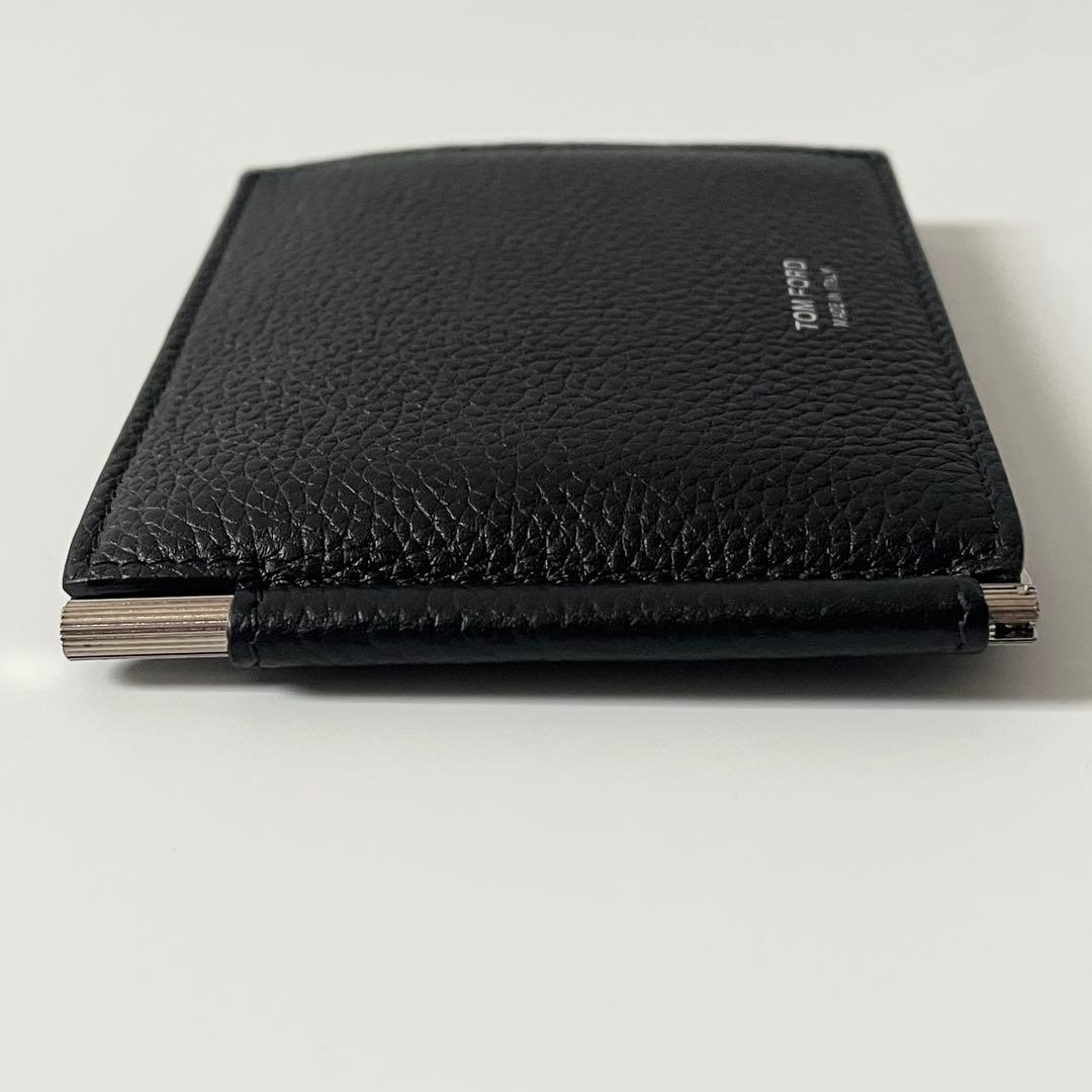 トムフォード　マネークリップ　二つ折り　レザー　黒　ブラック　ロゴ　イタリア製