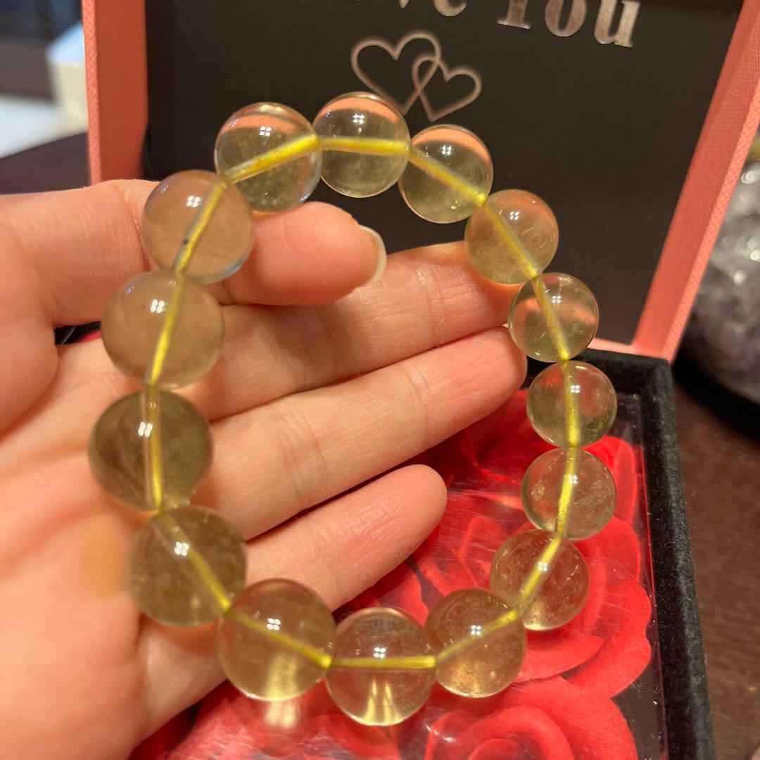 セール！天然石ブレスレット　リビアングラス　高品質　 大玉