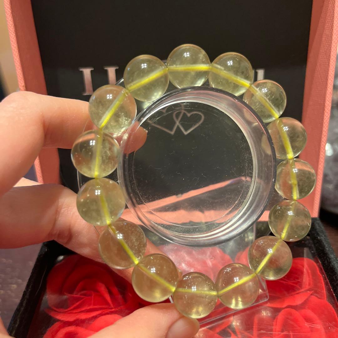 セール！天然石ブレスレット　リビアングラス　高品質　 大玉