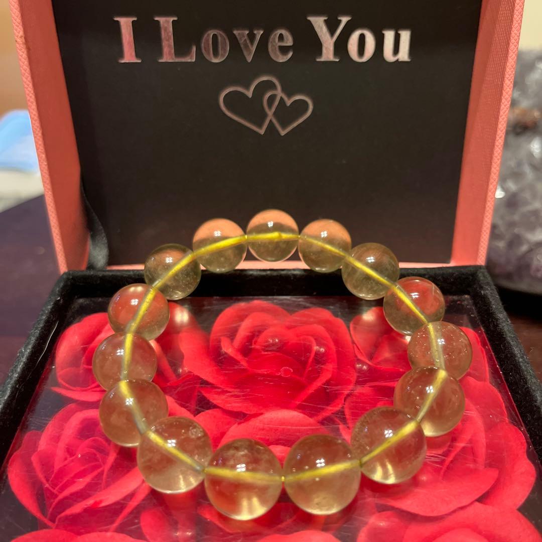 セール！天然石ブレスレット　リビアングラス　高品質　 大玉