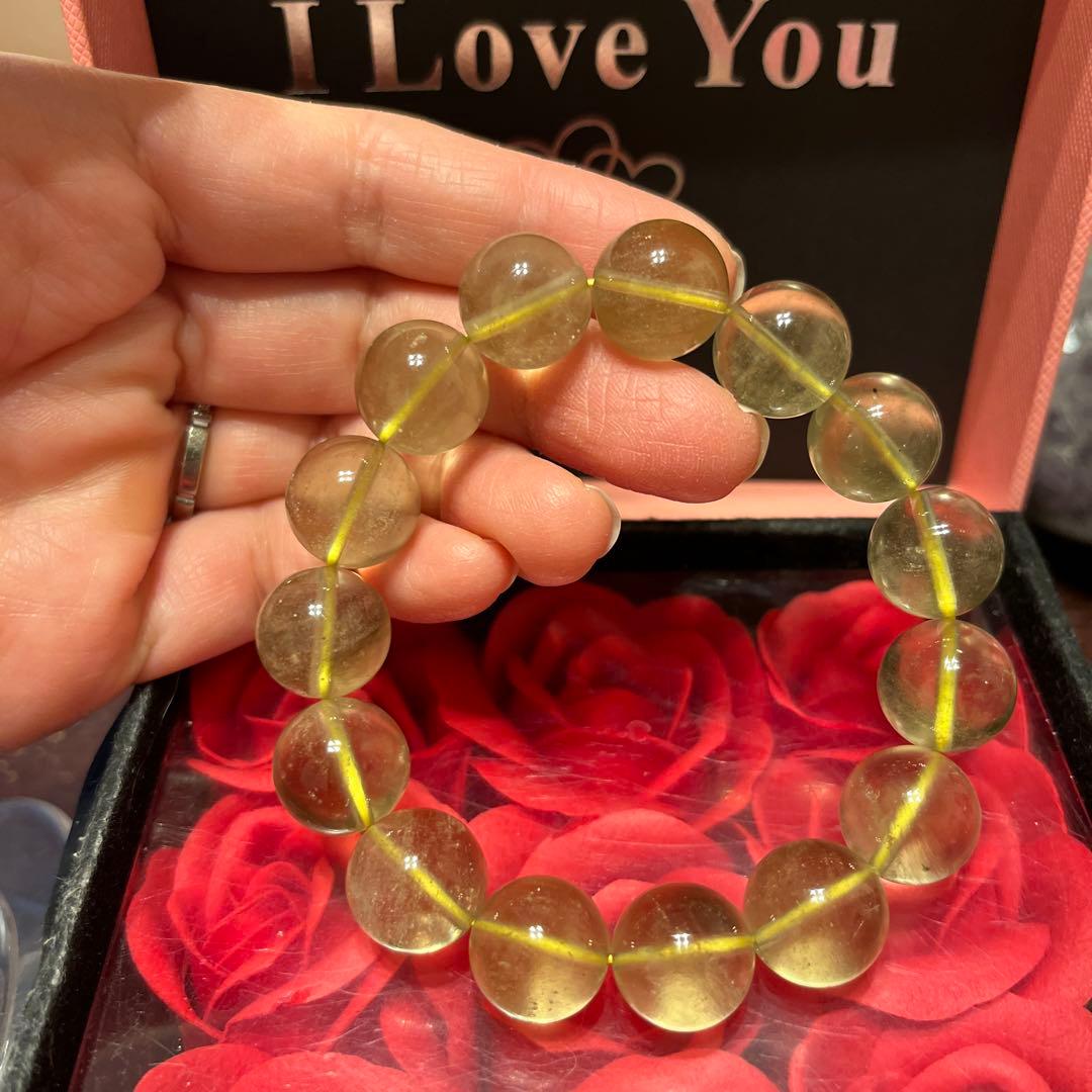 セール！天然石ブレスレット　リビアングラス　高品質　 大玉