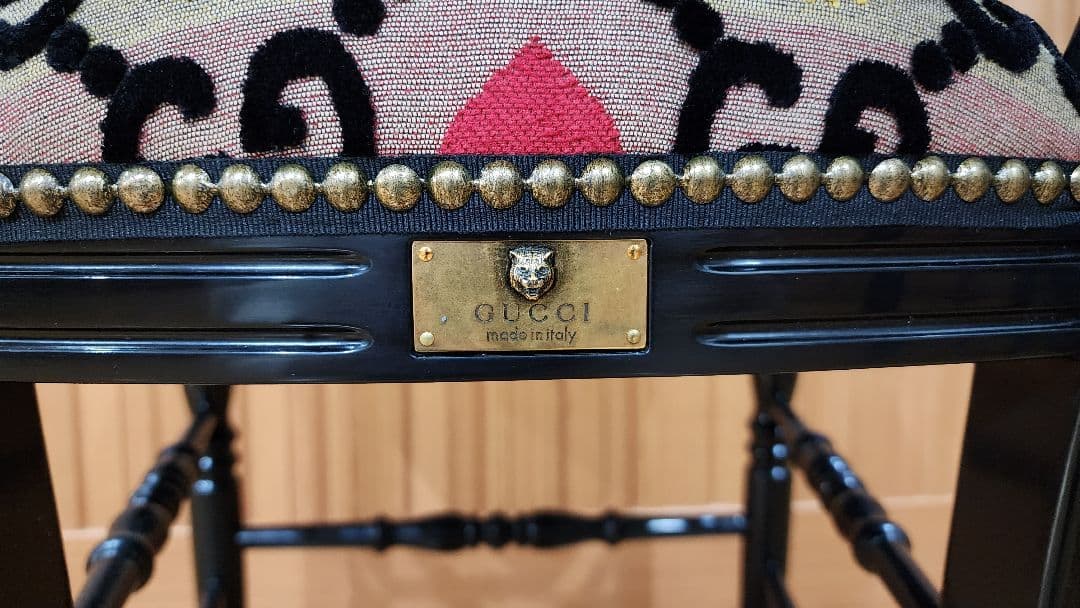 GUCC ④ GGジャガードウッドチェア クラシックスタイル 椅子 グッチ