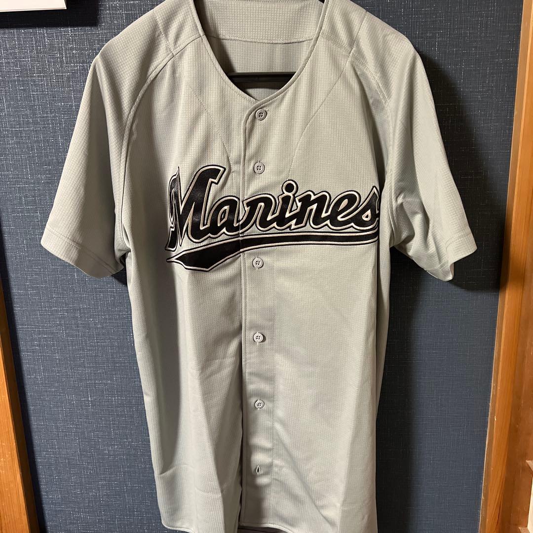 デサント　千葉ロッテマリーンズ 野球　ユニフォーム グレー　ビジター 刺繍