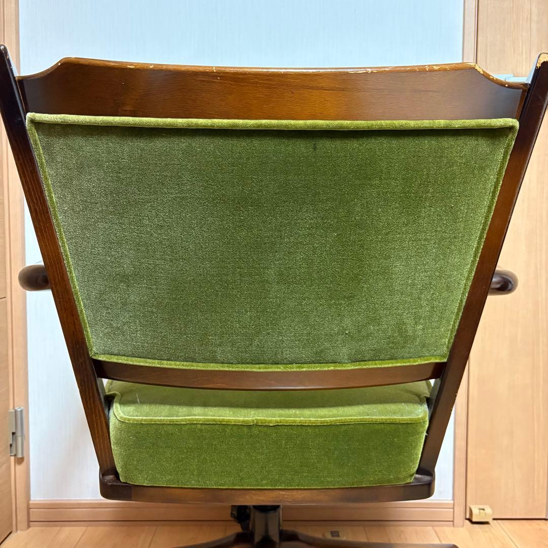 Karimoku カリモク コロニアル デスクチェア グリーン 回転椅子