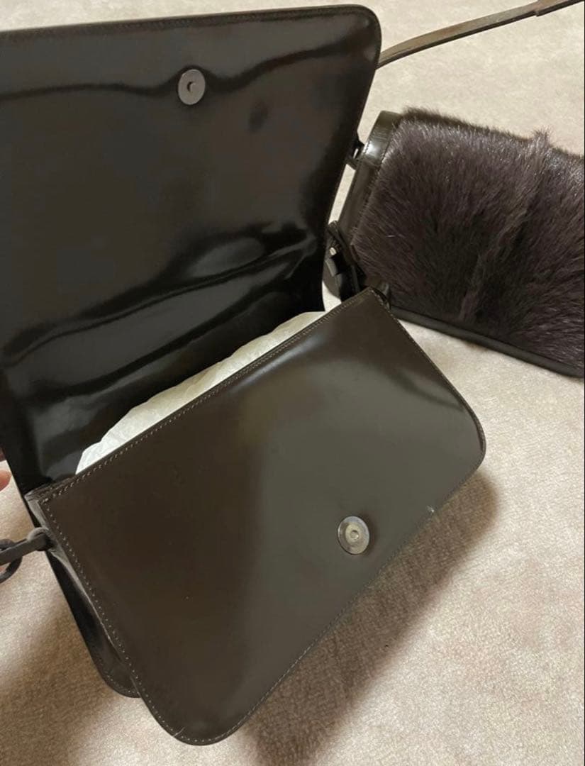 CELINE ファーセミショルダーバッグ