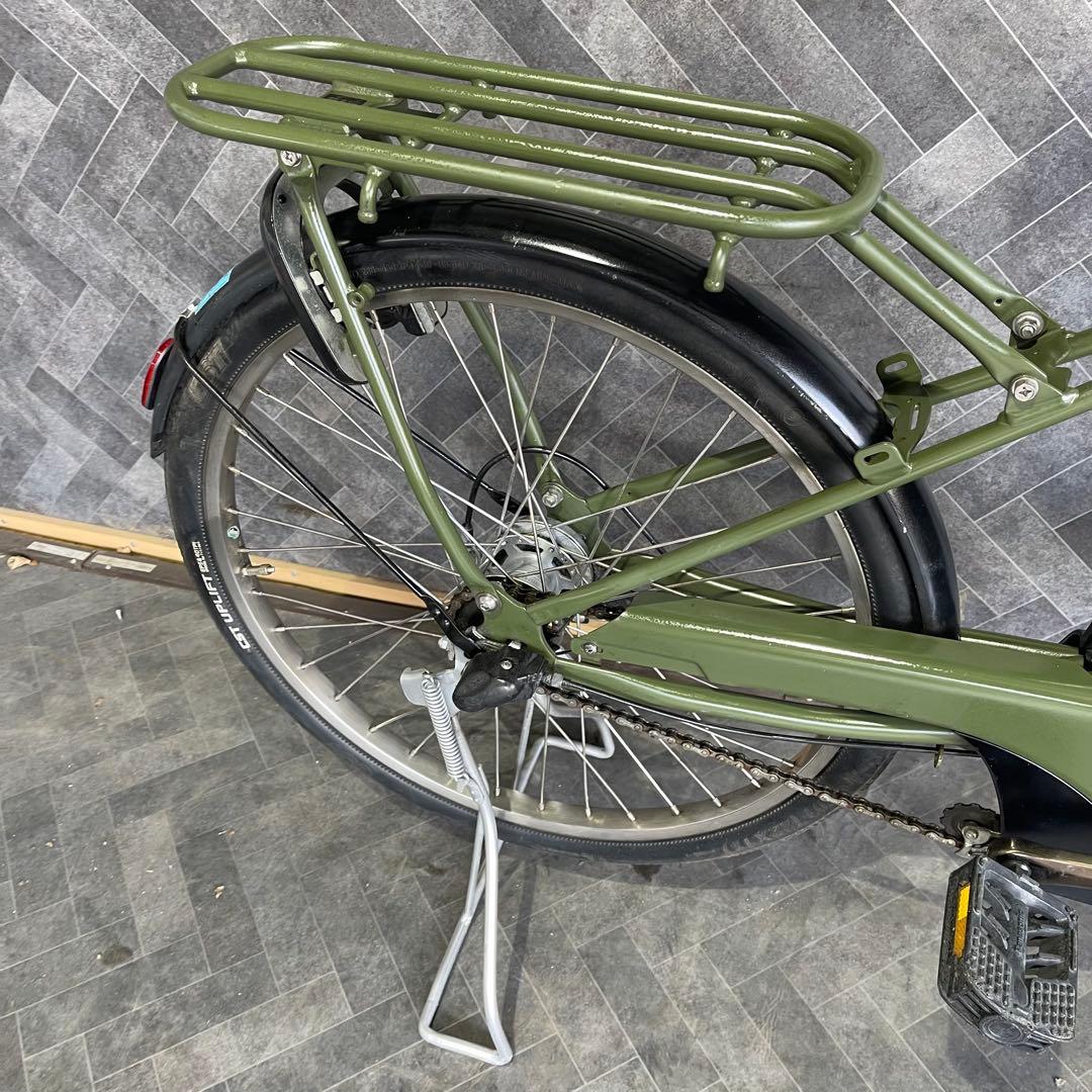 オリーブグリーン 電動アシスト自転車 シティタイプ