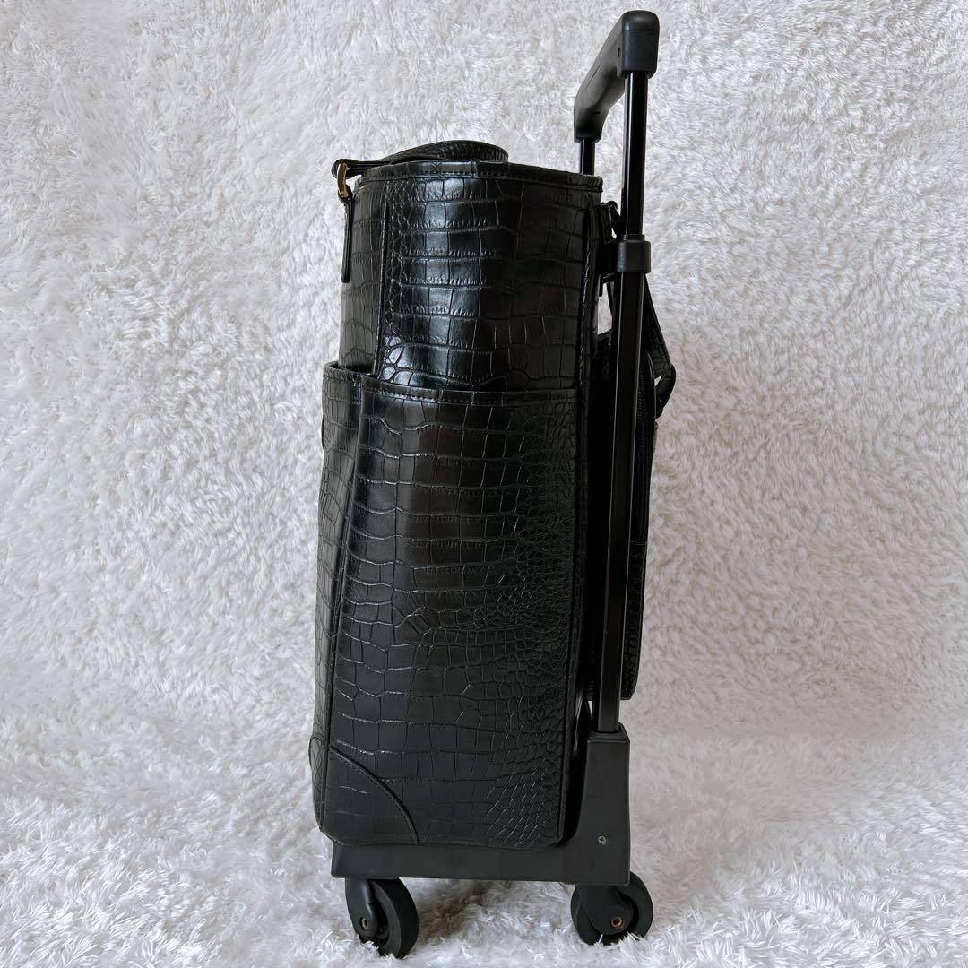美品✨SWANY キャリーバッグ　クロコ型押し　レインカバー付き　4輪