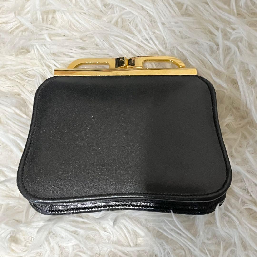 【美品】ジバンシー GIVENCHYがま口 ケース レザー小銭入れ　黒