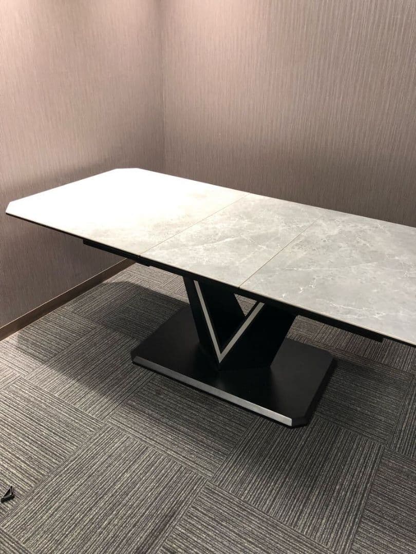 伸長式ダイニングテーブル セラミック天板 食卓テーブル オシャレ モダン2way