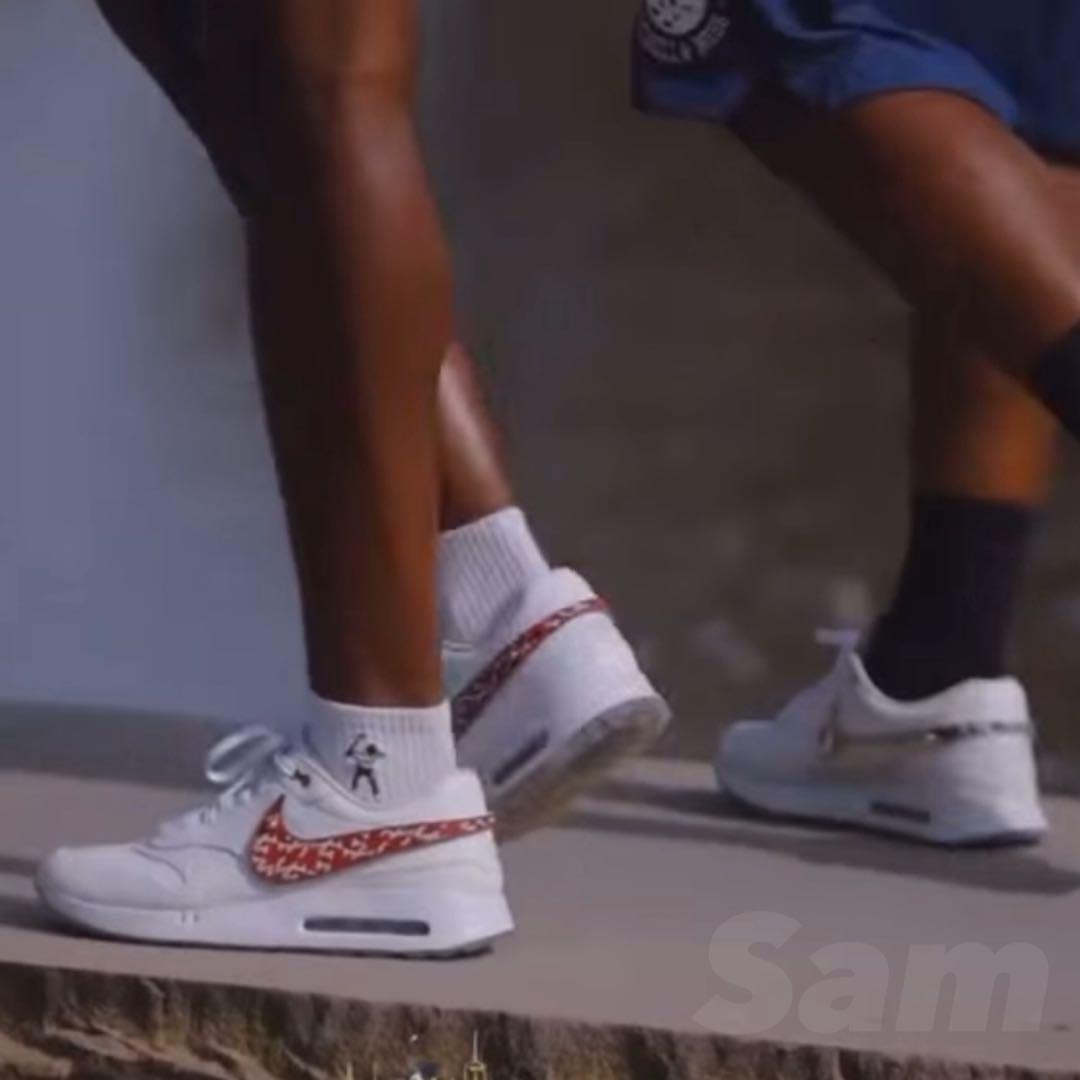 Nike Air Max 1 ホワイト/ゴールド 27cm 交換用スウッシュ付き