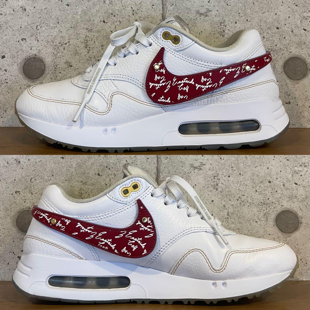 Nike Air Max 1 ホワイト/ゴールド 27cm 交換用スウッシュ付き