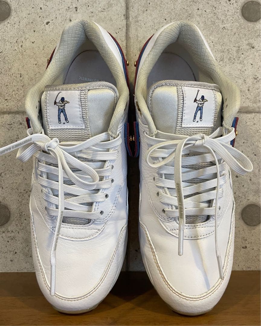 Nike Air Max 1 ホワイト/ゴールド 27cm 交換用スウッシュ付き