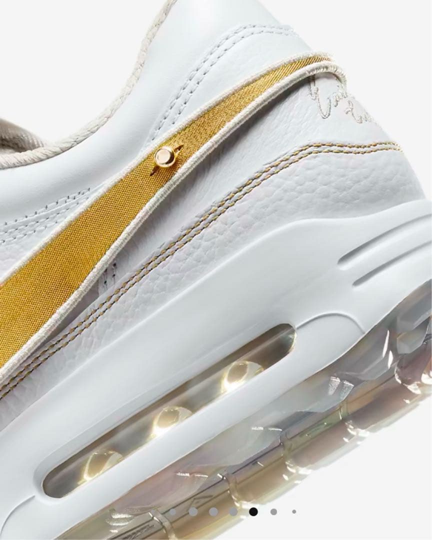 Nike Air Max 1 ホワイト/ゴールド 27cm 交換用スウッシュ付き