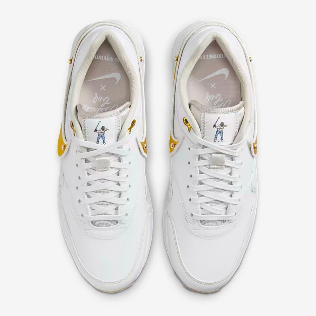 Nike Air Max 1 ホワイト/ゴールド 27cm 交換用スウッシュ付き