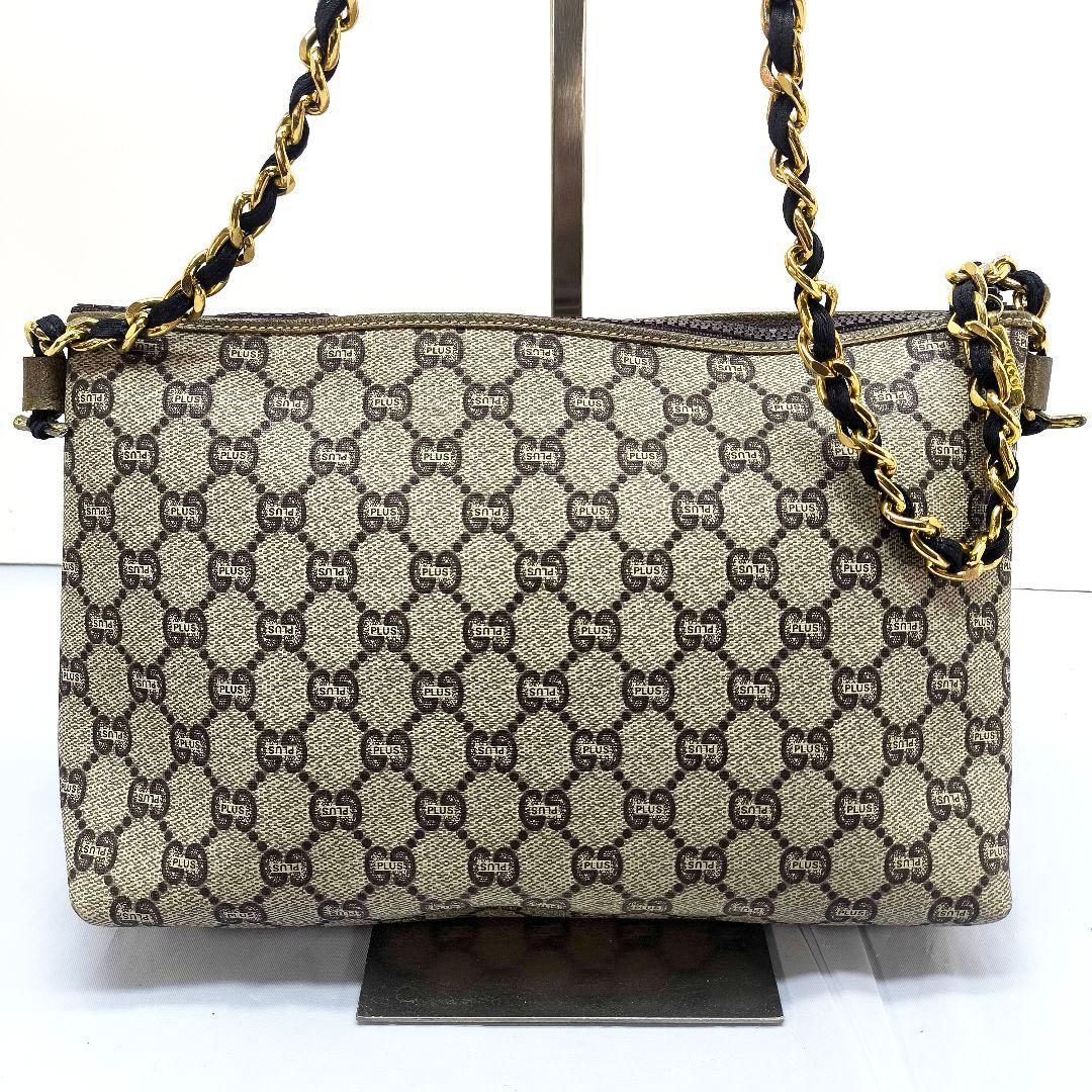 美品 グッチ プラス GG スプリーム チェーンショルダーバッグ クラッチバッグ