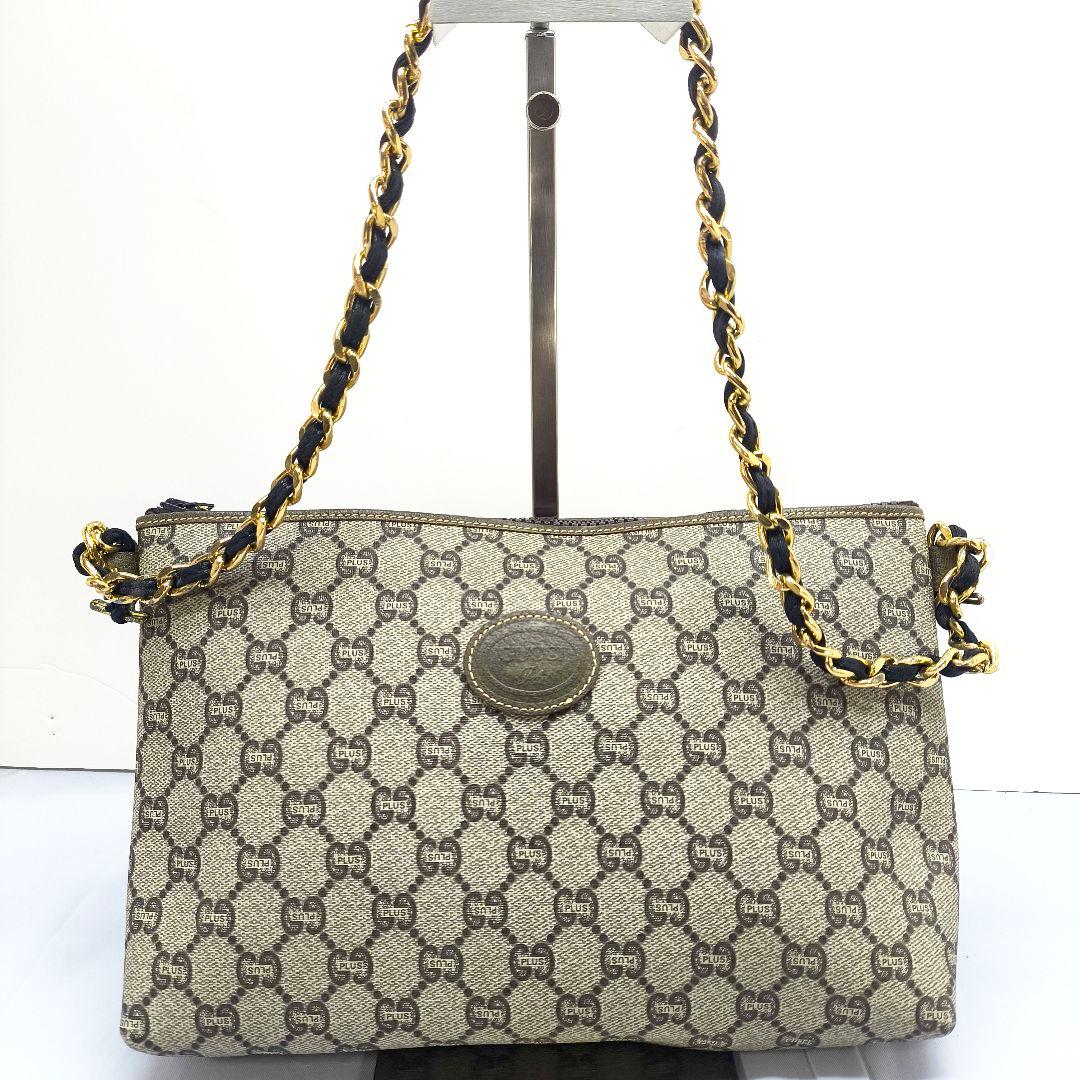 美品 グッチ プラス GG スプリーム チェーンショルダーバッグ クラッチバッグ