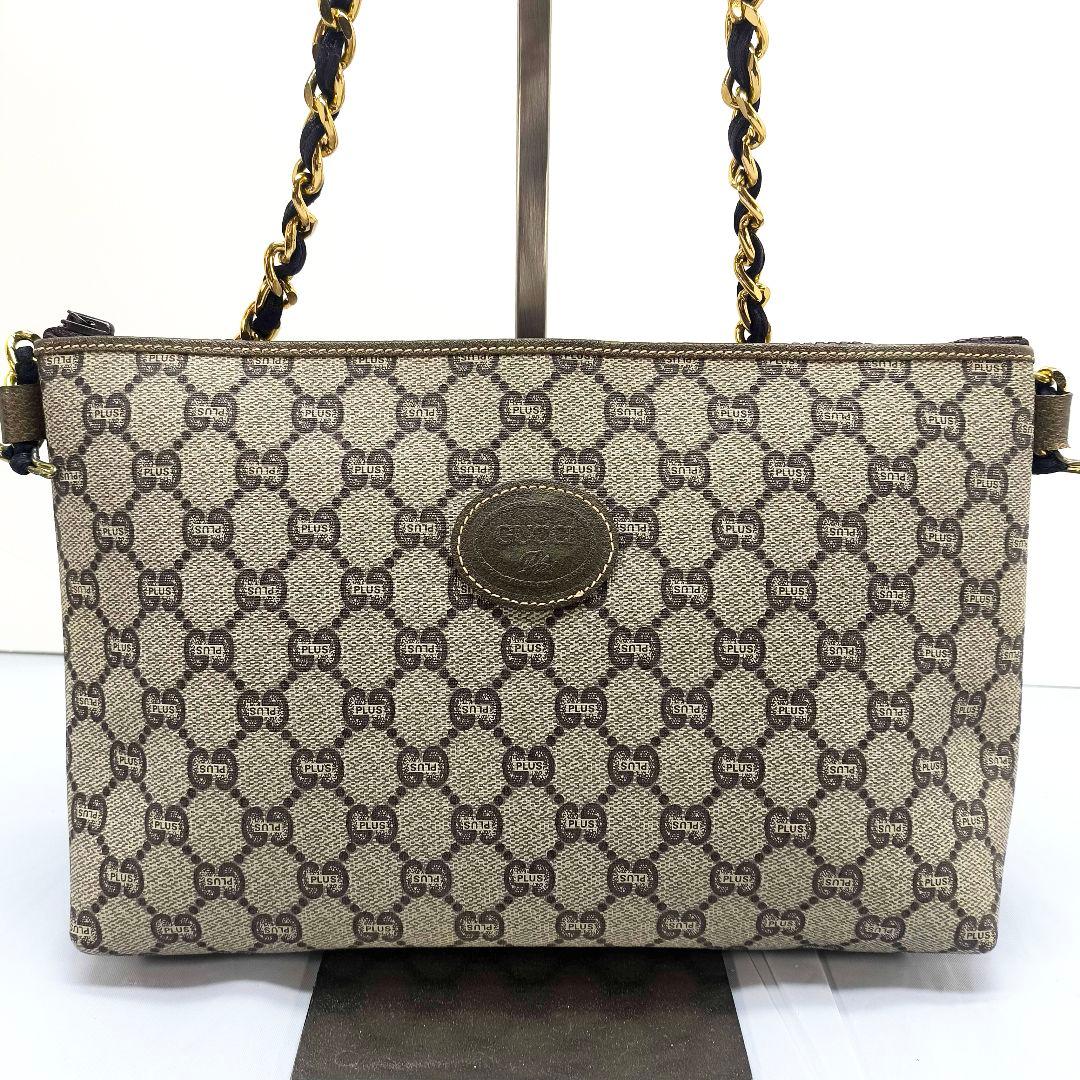 美品 グッチ プラス GG スプリーム チェーンショルダーバッグ クラッチバッグ