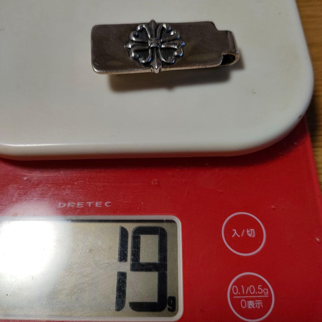 【ヴィンテージ】シルバー925 マネークリップ フローラルクロス 19g燻加工