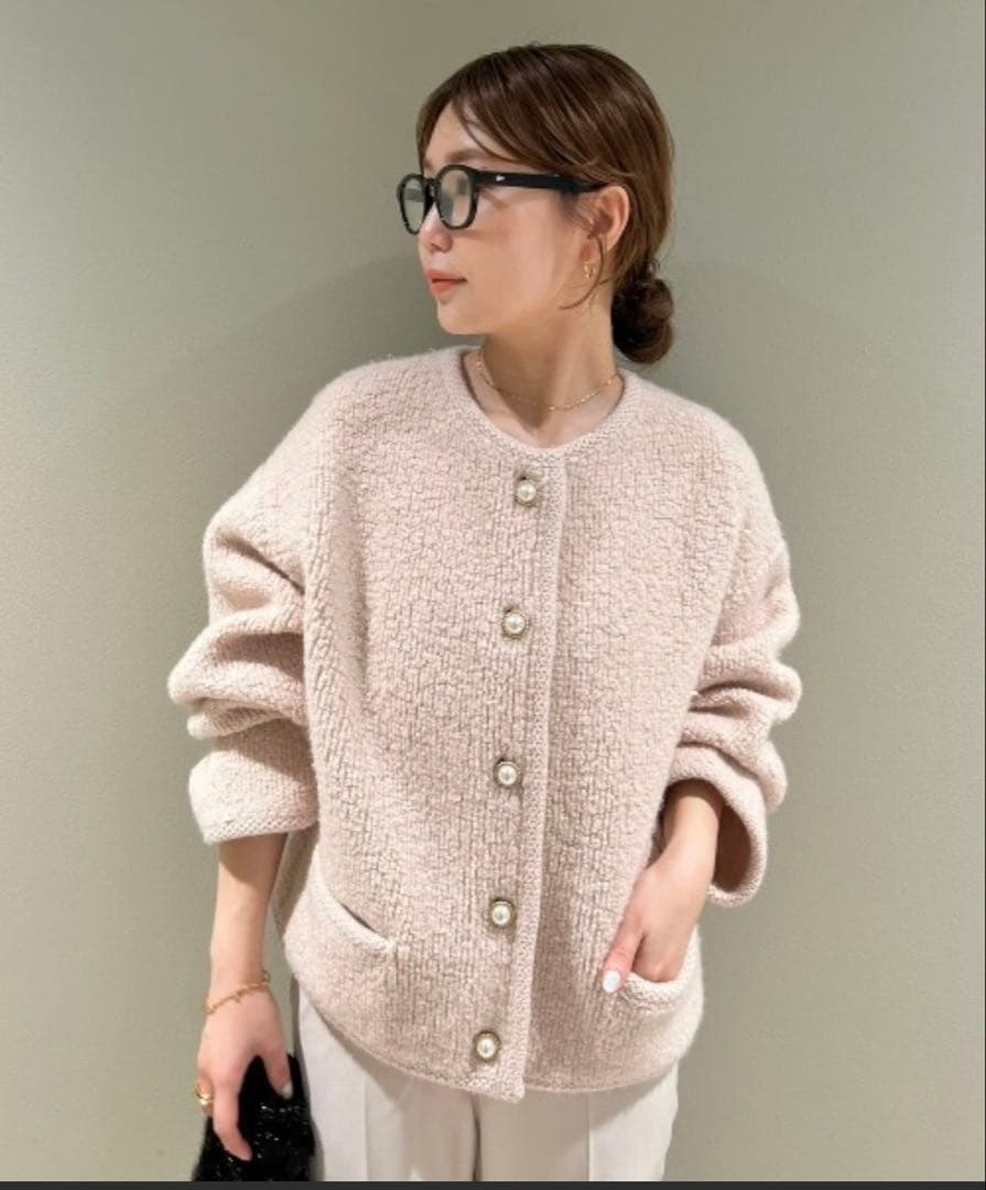 Mila Owenパイル編みショート丈金釦ニットジャケット