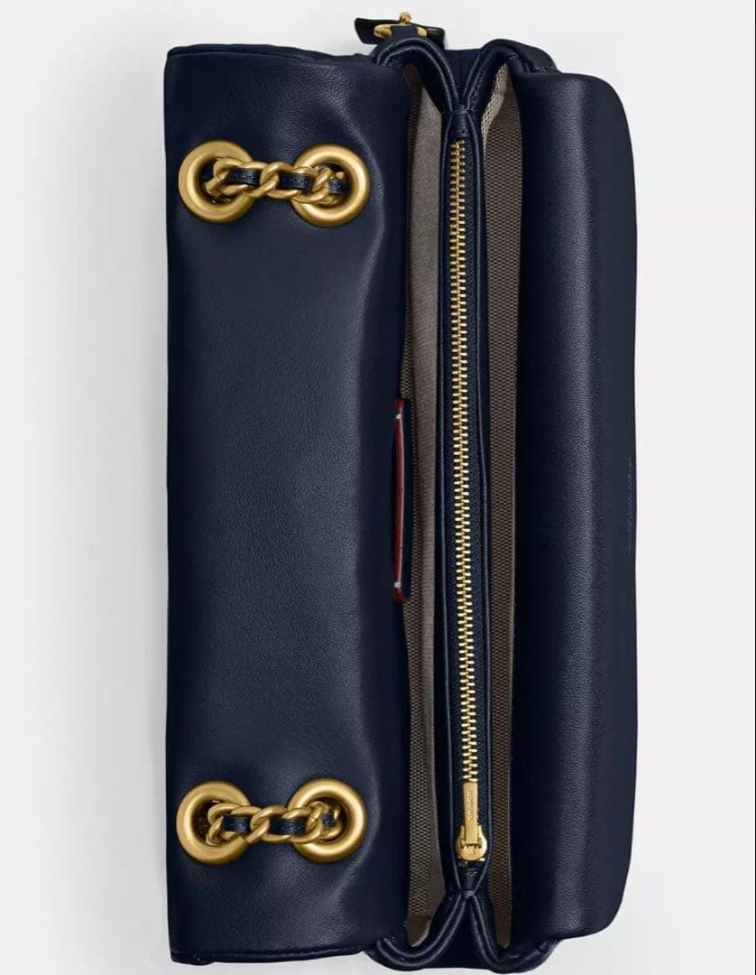 coachコーチタビーショルダーバッグ 26 キルティングネイビー紺色CP150